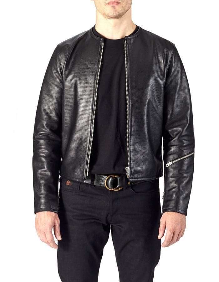 1/4 MILE - Full Perforated Leather Jacket