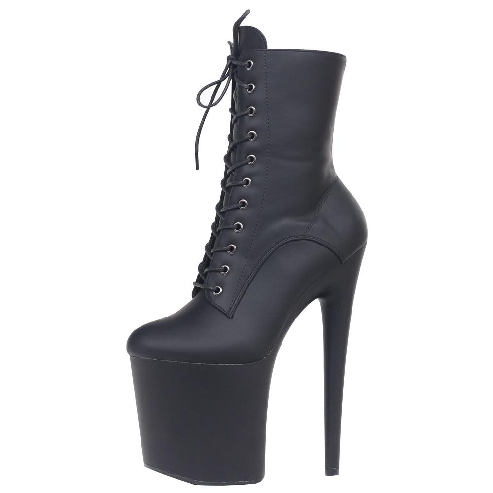 20CM Extreme High Heels Platform Boots Lace Up