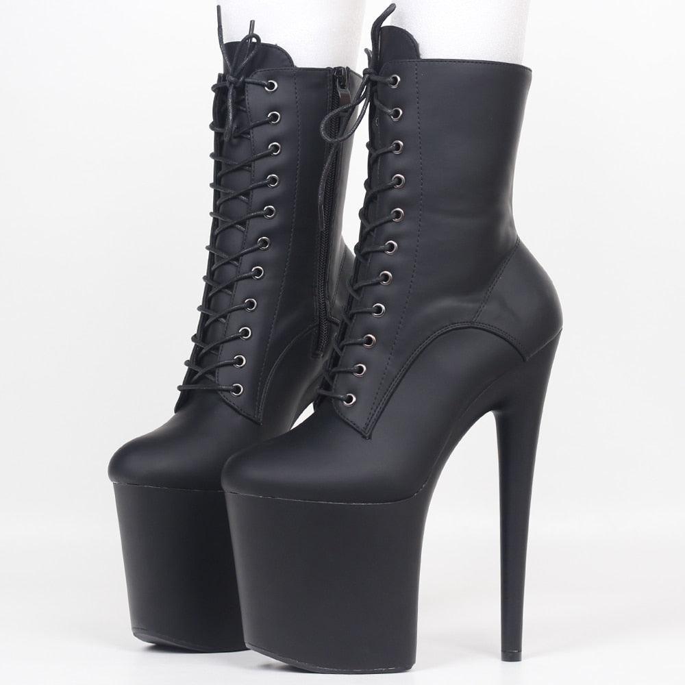 20CM Extreme High Heels Platform Boots Lace Up