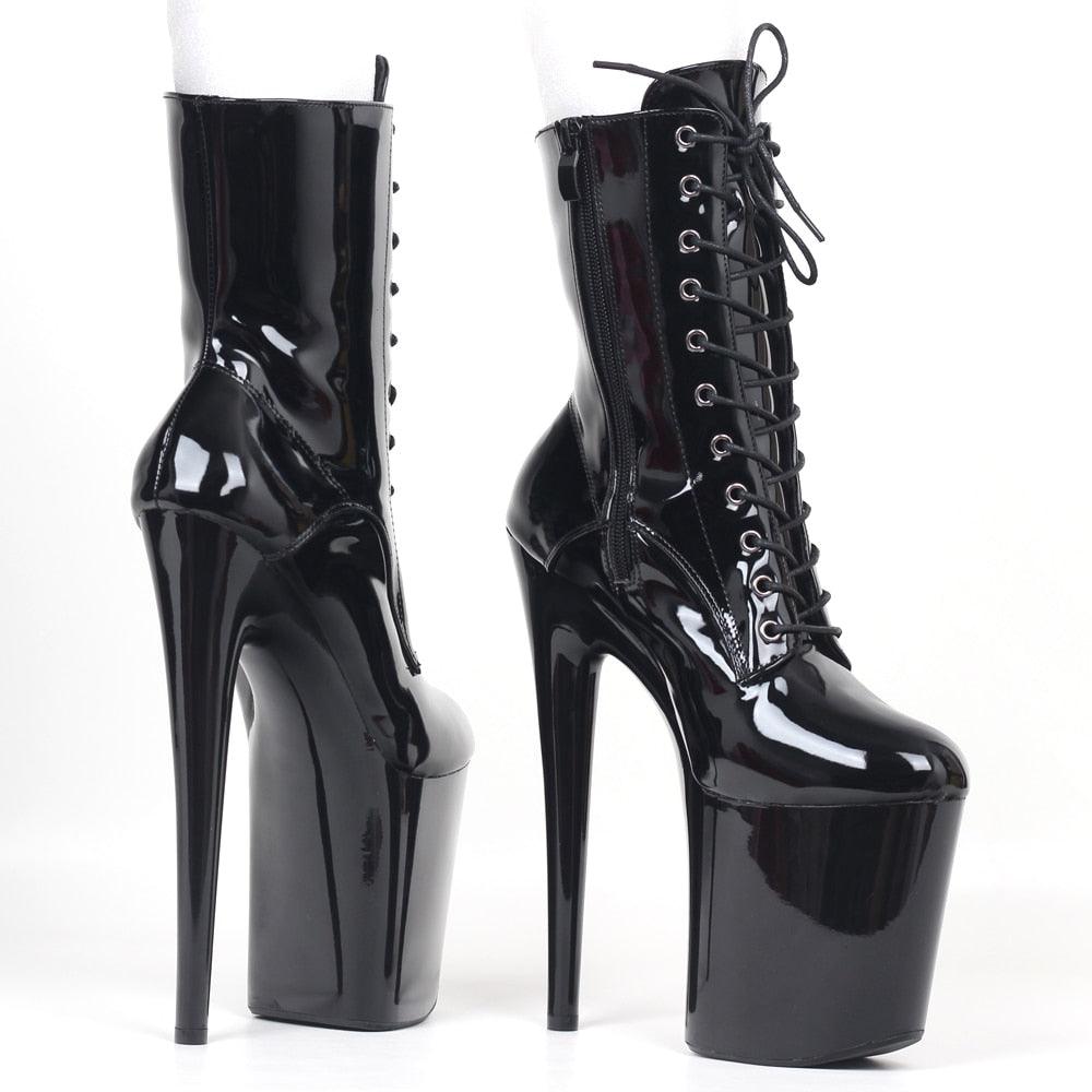 20CM Extreme High Heels Platform Boots Lace Up