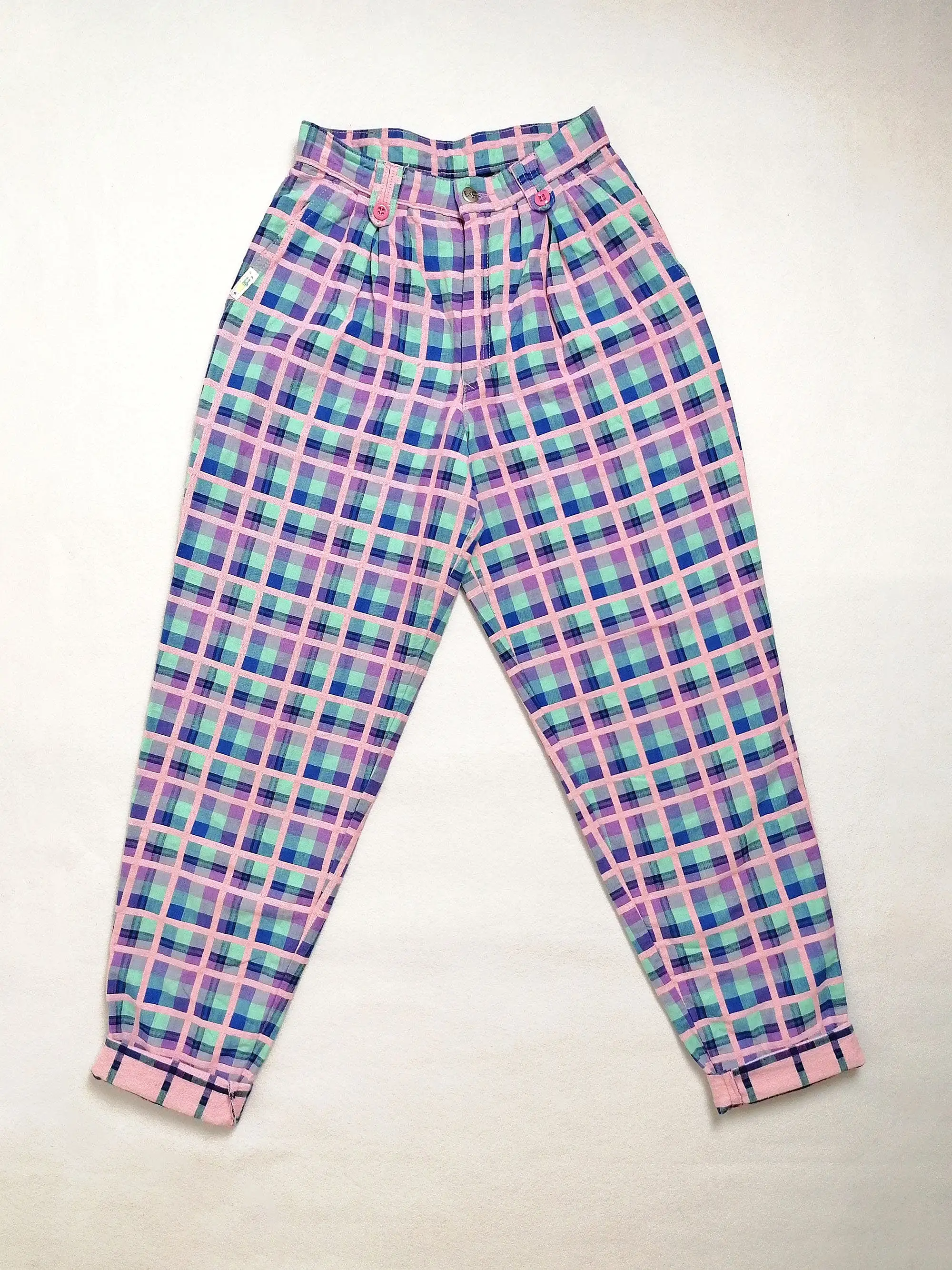 80's BARBARA FARBER High Waist Baggy Pants - size XS-S ( 23.5 waist)