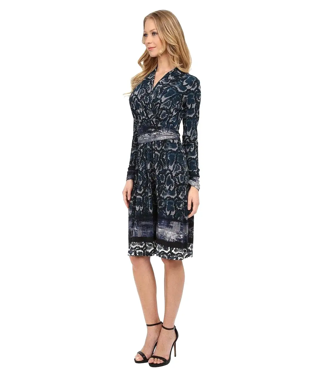 Adrianna Papell - Printed V-Neck Dress  15246570