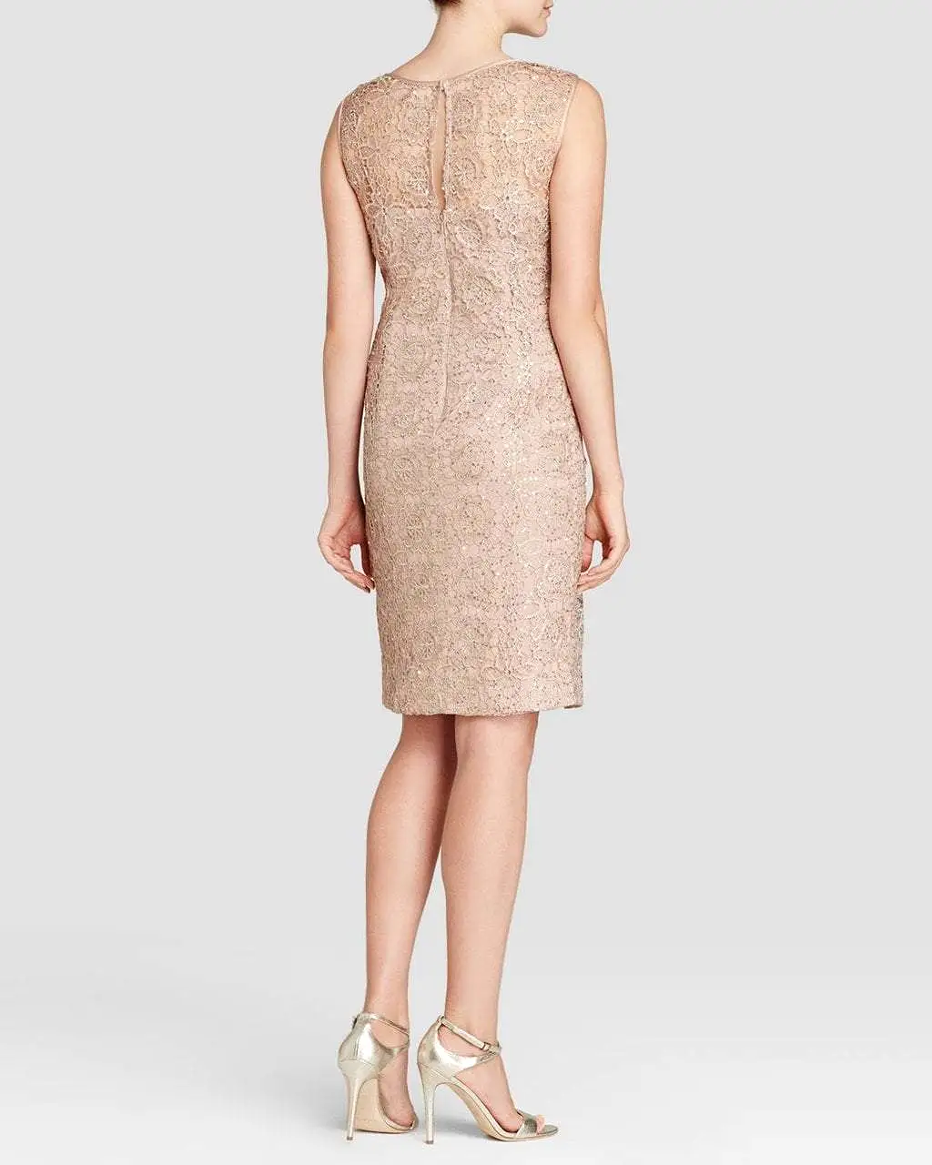 Adrianna Papell - Sleeveless Illusion Lace Cocktail Dress 41889120