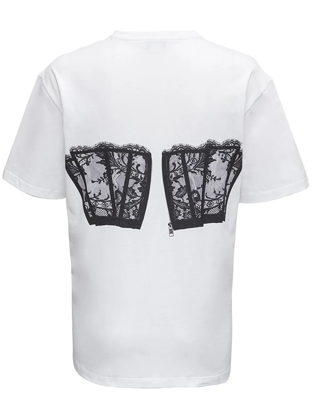 Alexander McQueen Lace Corset Crewneck T-Shirt