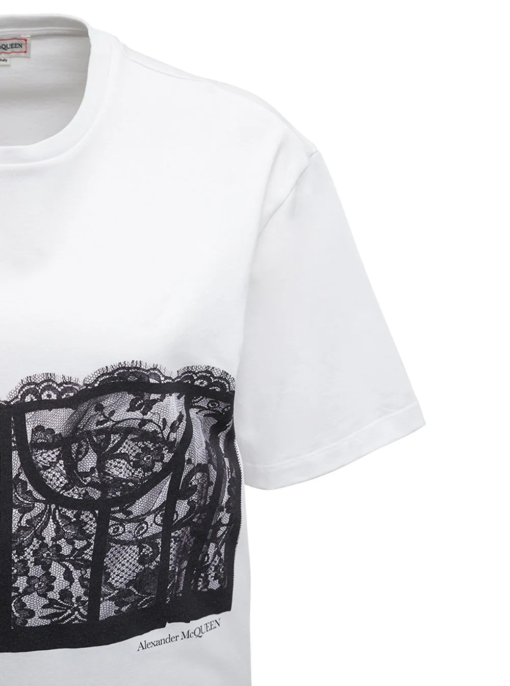 Alexander McQueen Lace Corset Crewneck T-Shirt