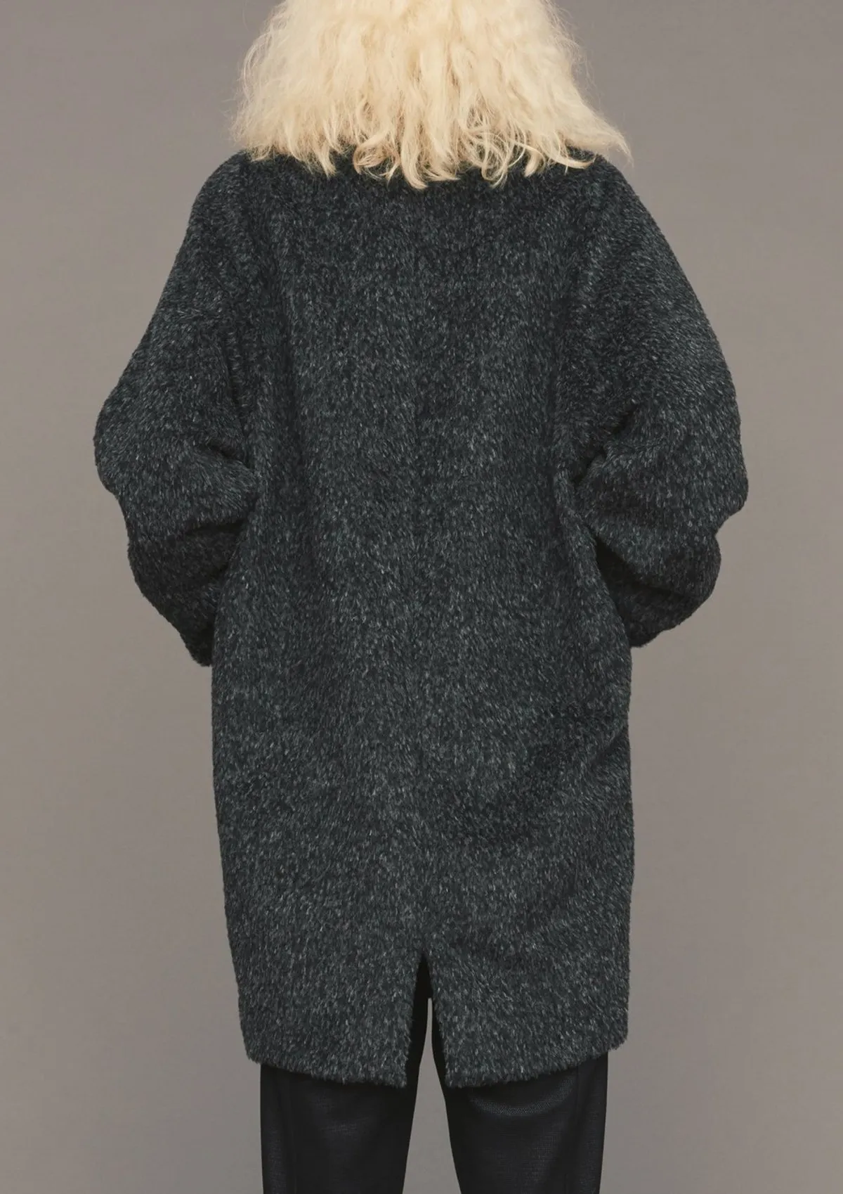 ALPACA SHAGGY COAT - dark grey