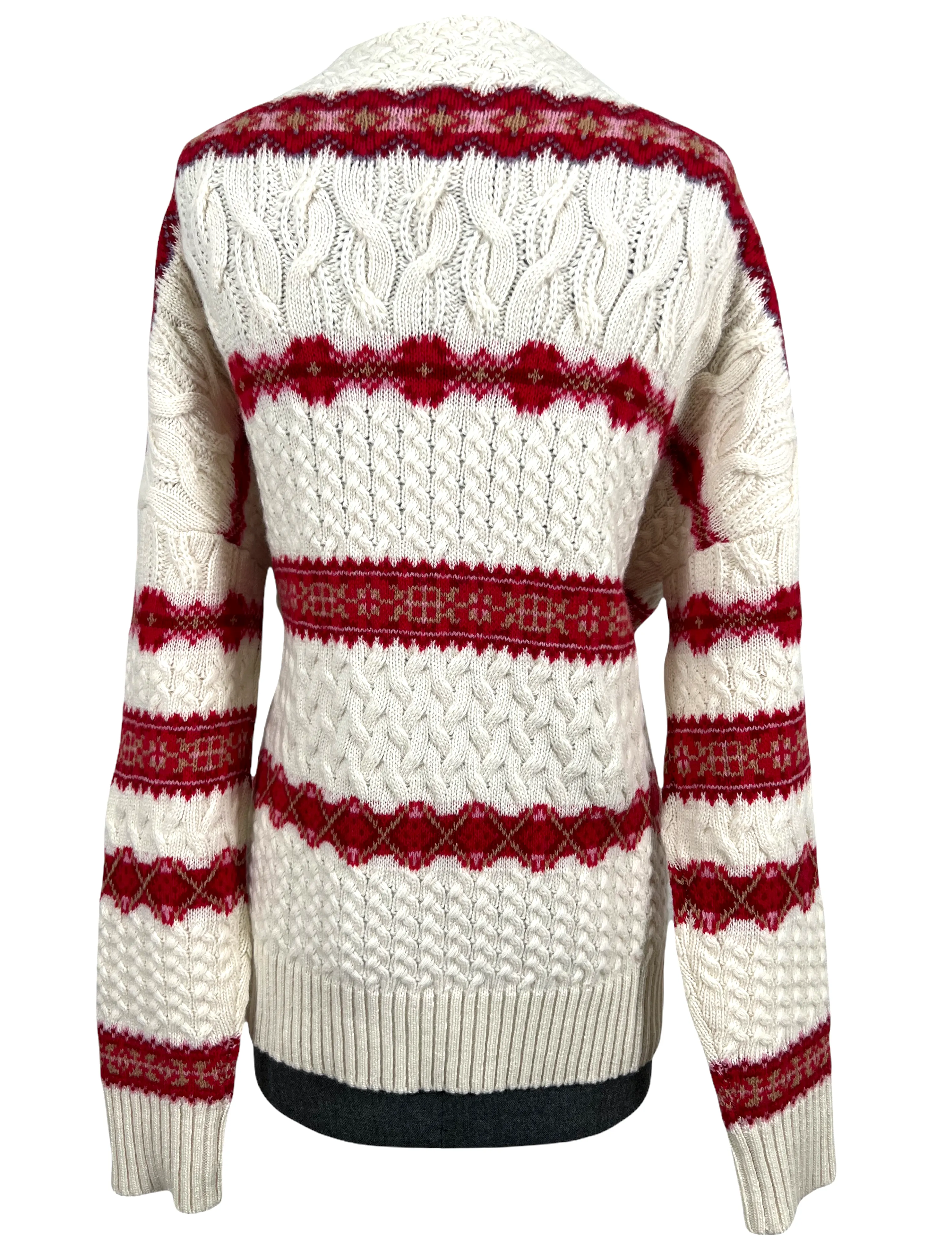 Altuzarra Jac Fair Isle Cable-Knit Wool Turtleneck Sweater Size XS NWT