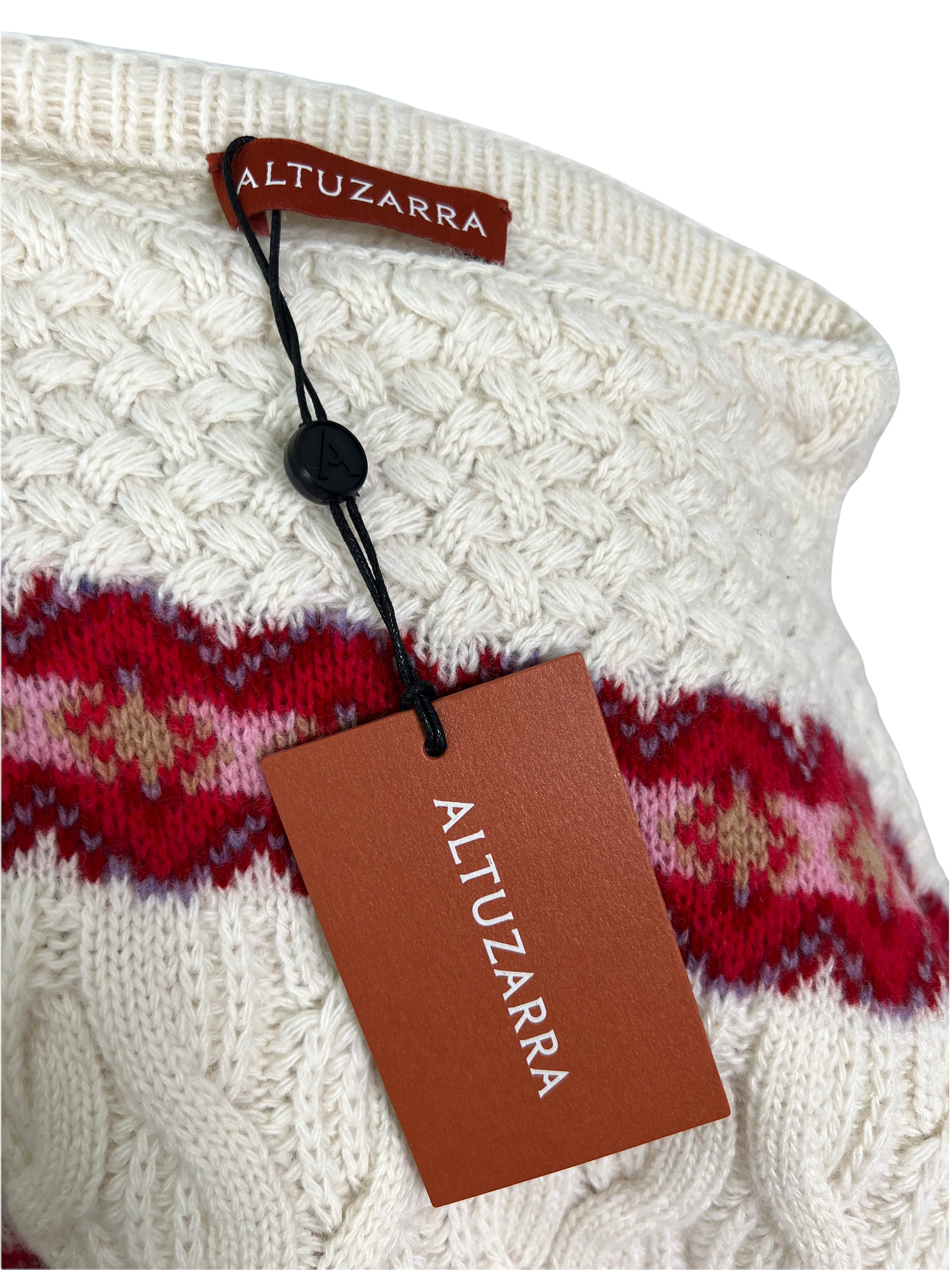 Altuzarra Jac Fair Isle Cable-Knit Wool Turtleneck Sweater Size XS NWT