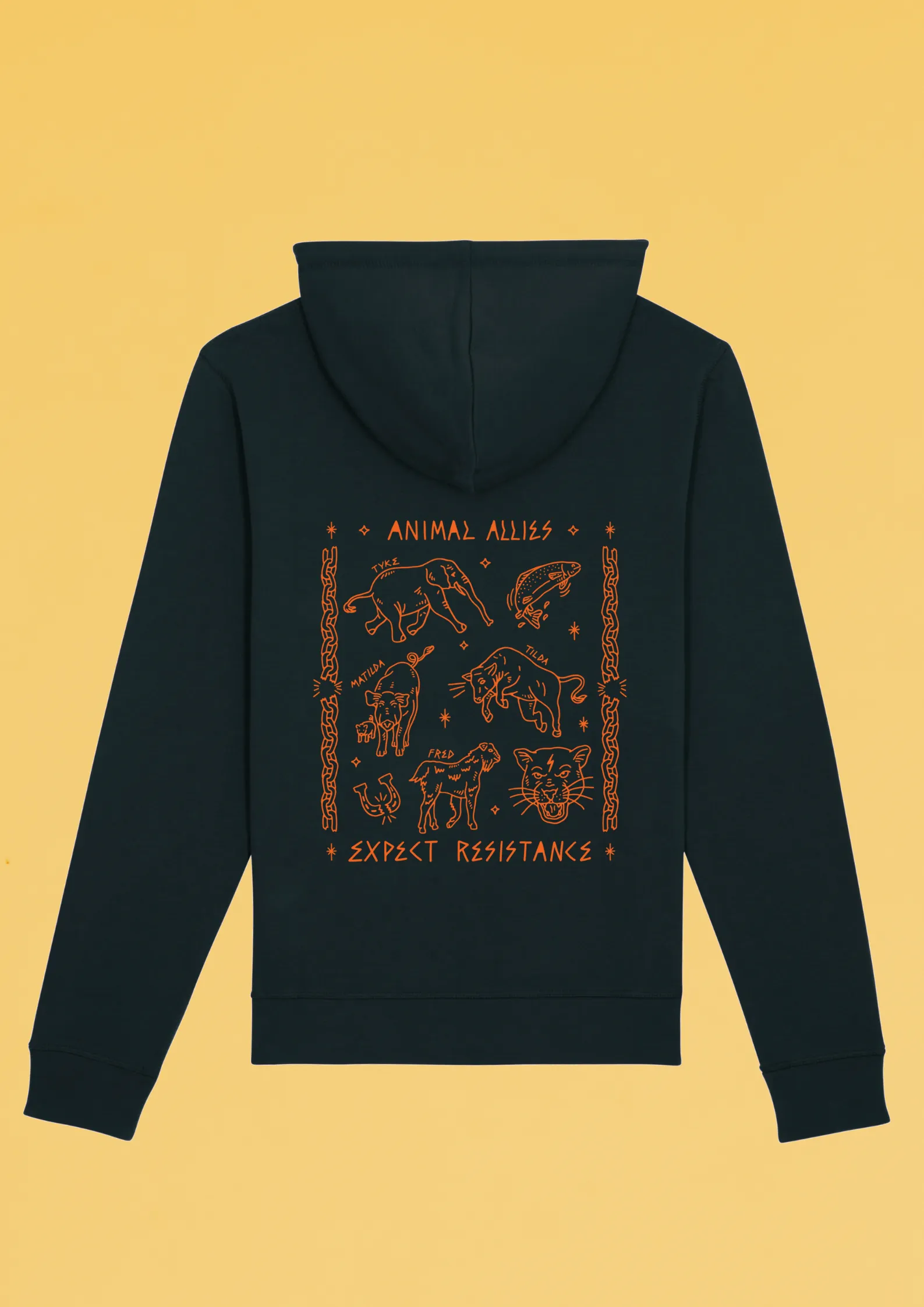 Animal Allies Black Hoodie