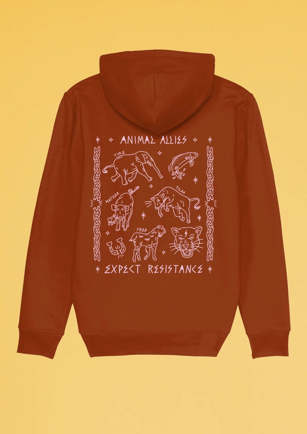 Animal Allies Burnt Orange Hoodie