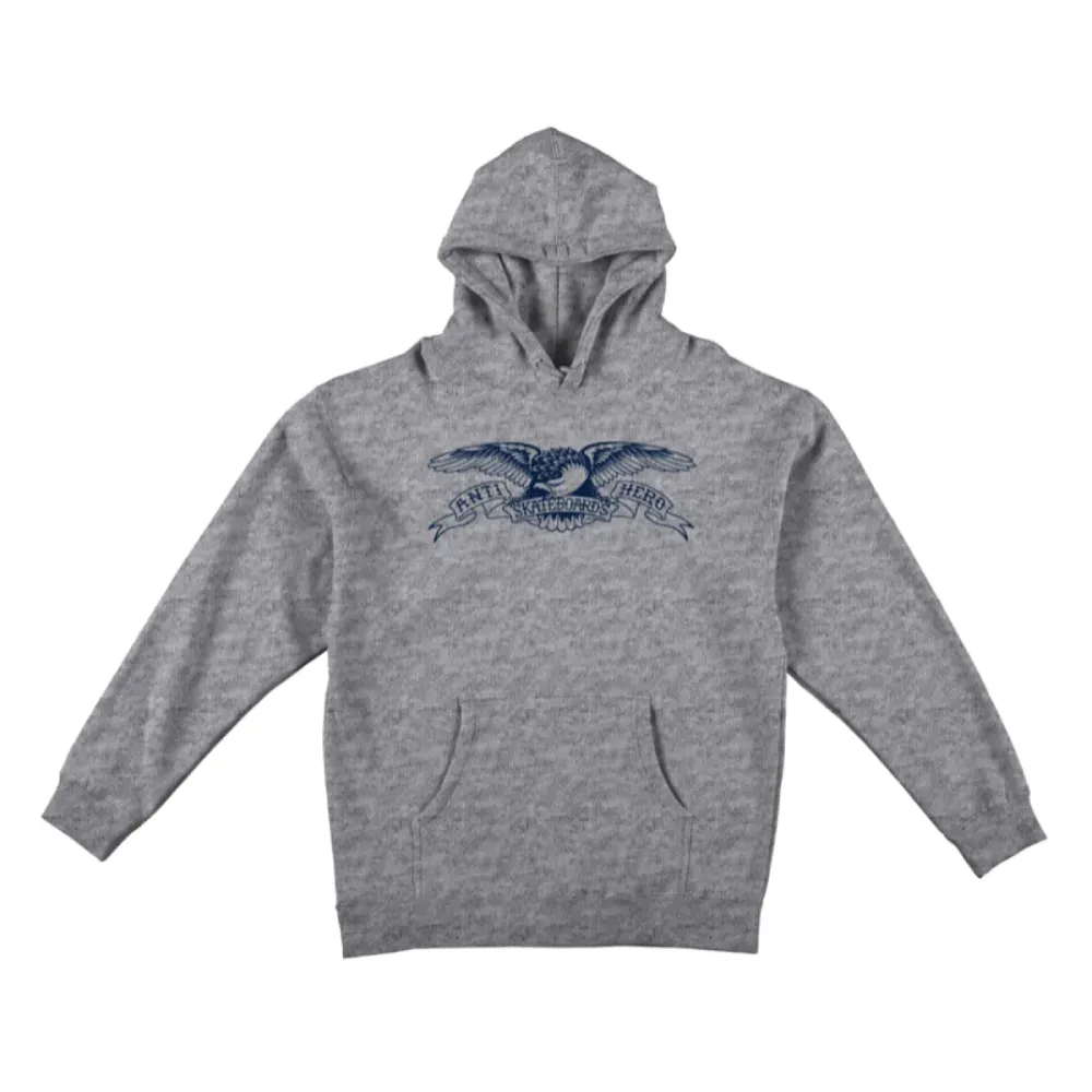 Anti Hero Youth Basic Eagle Hoodie Heather Grey/Navy