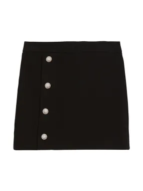 BALMAIN KIDS Black Short Skirt With Buttons