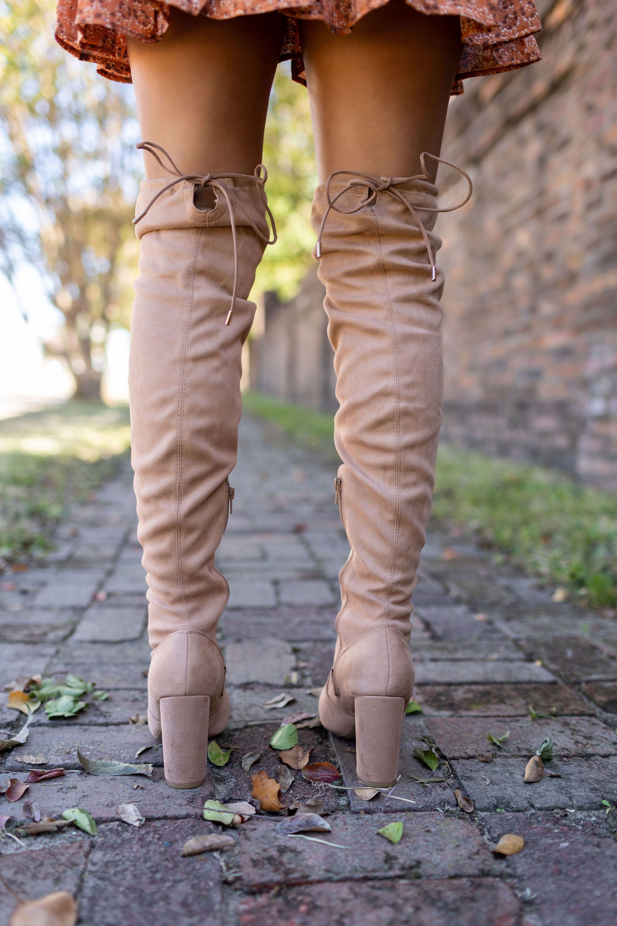 Bella Camel Thigh High Boots