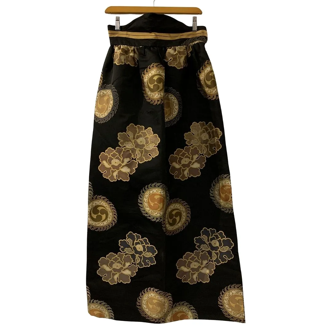 Black & Gold Jacquard Maxi Skirt