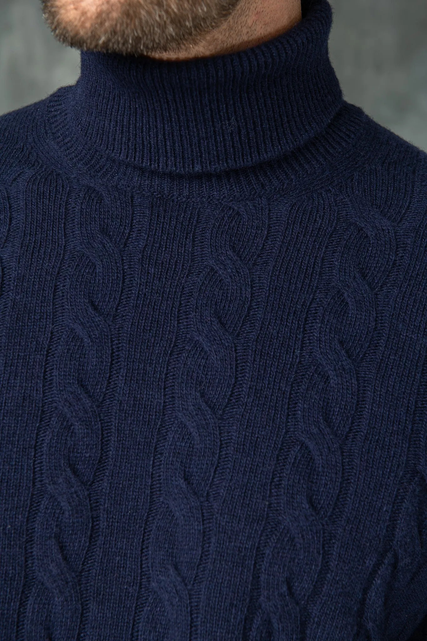 Blue turtleneck – Made in Italy