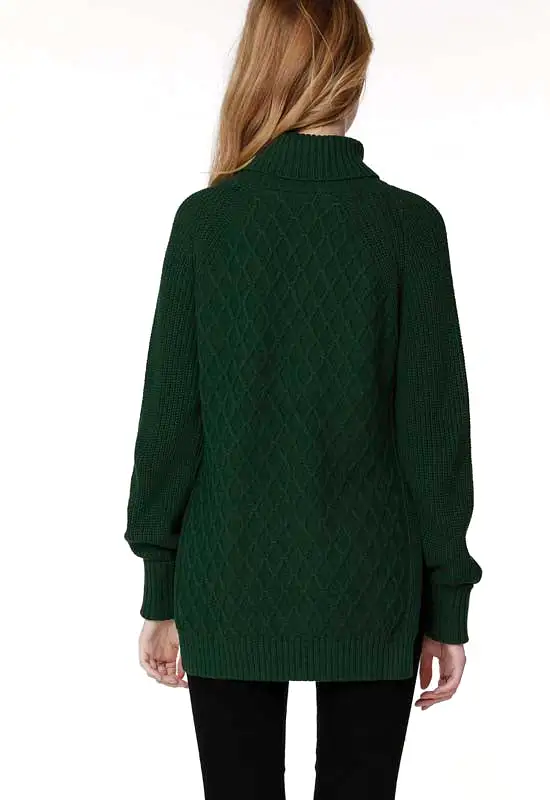 Bobi - Raglan Turtleneck Sweater Hunter Green