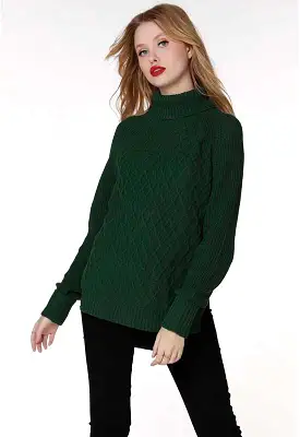 Bobi - Raglan Turtleneck Sweater Hunter Green