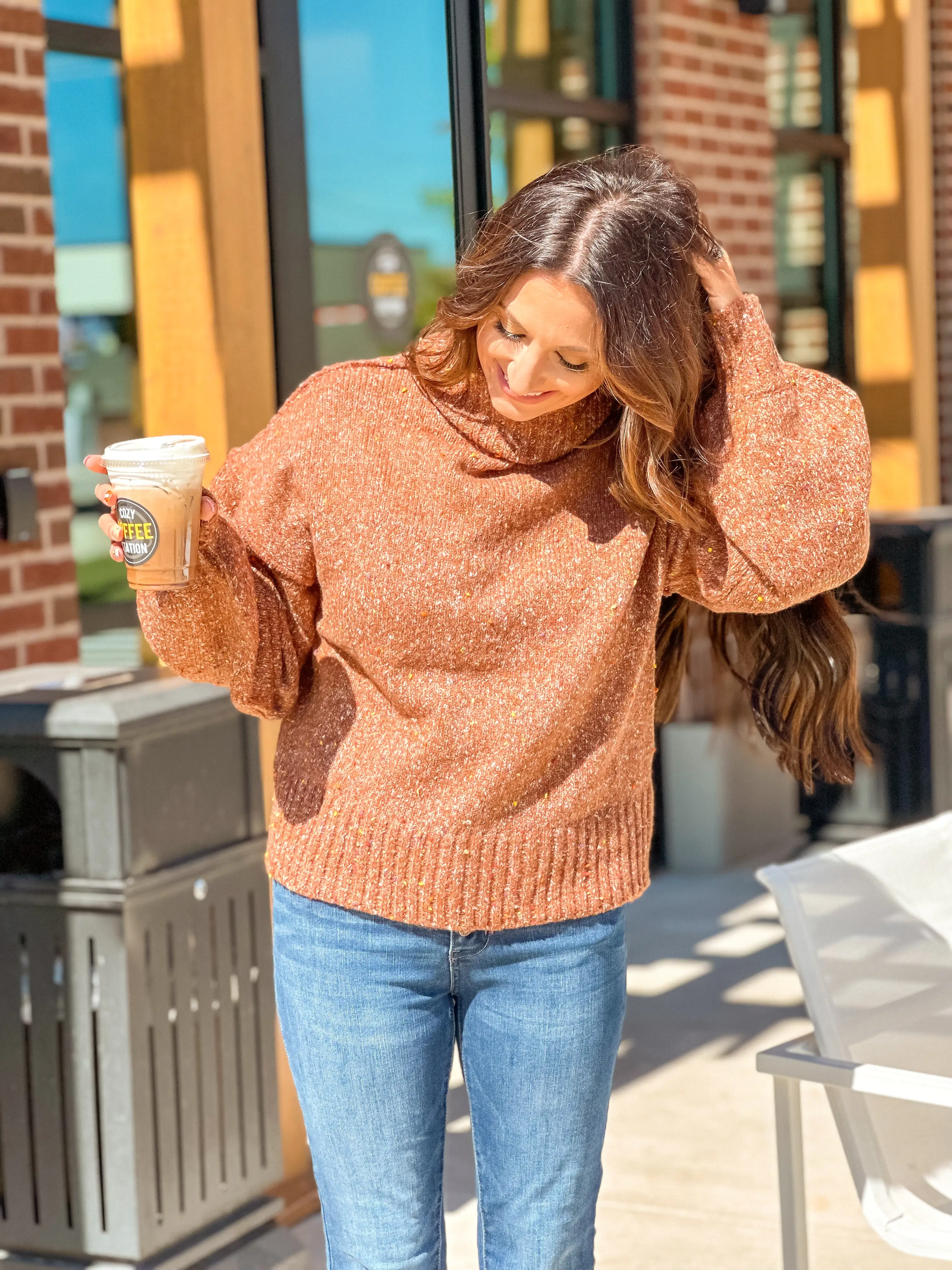 Brown Oversized Turtleneck