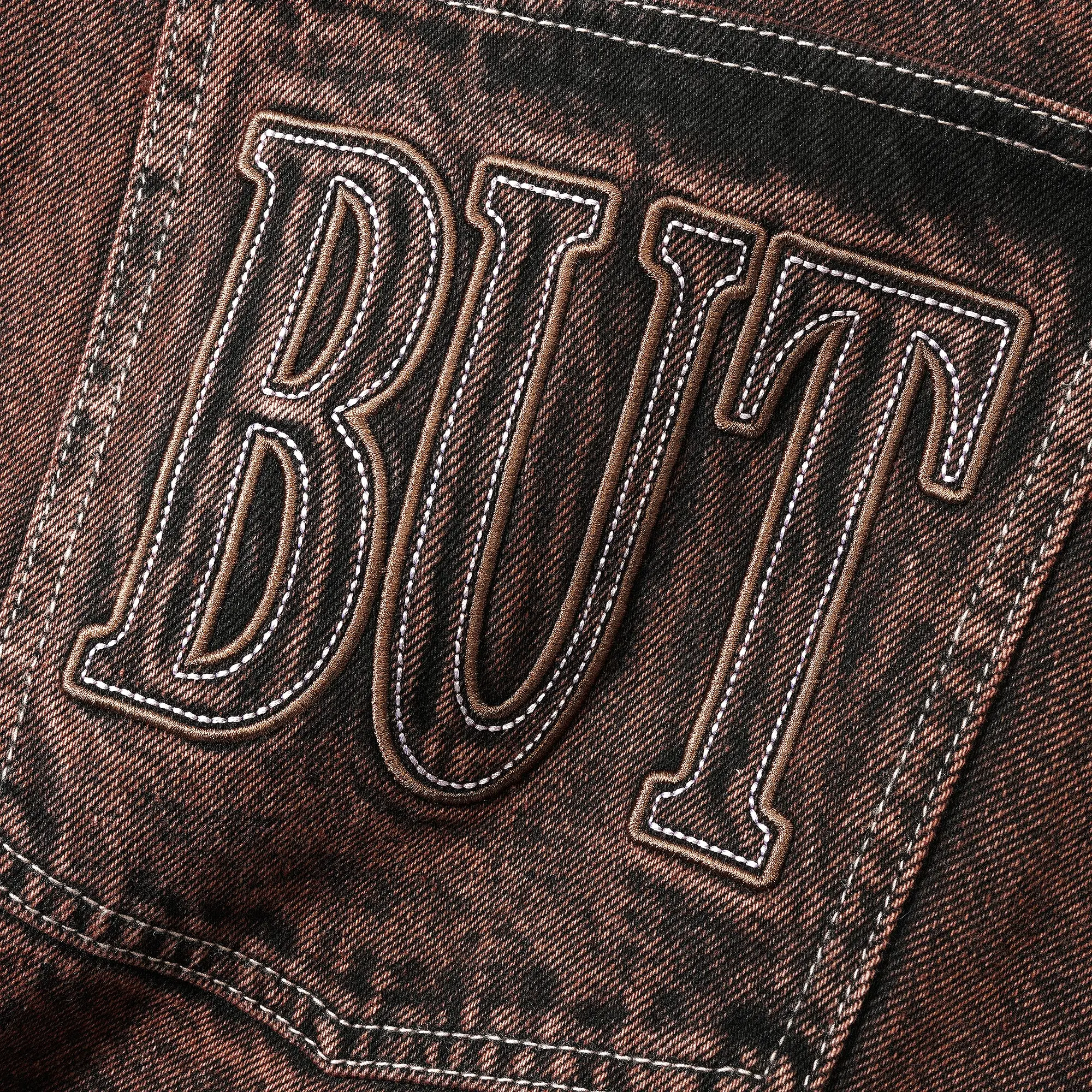 Butter Goods Applique Denim Jeans Acid Brown