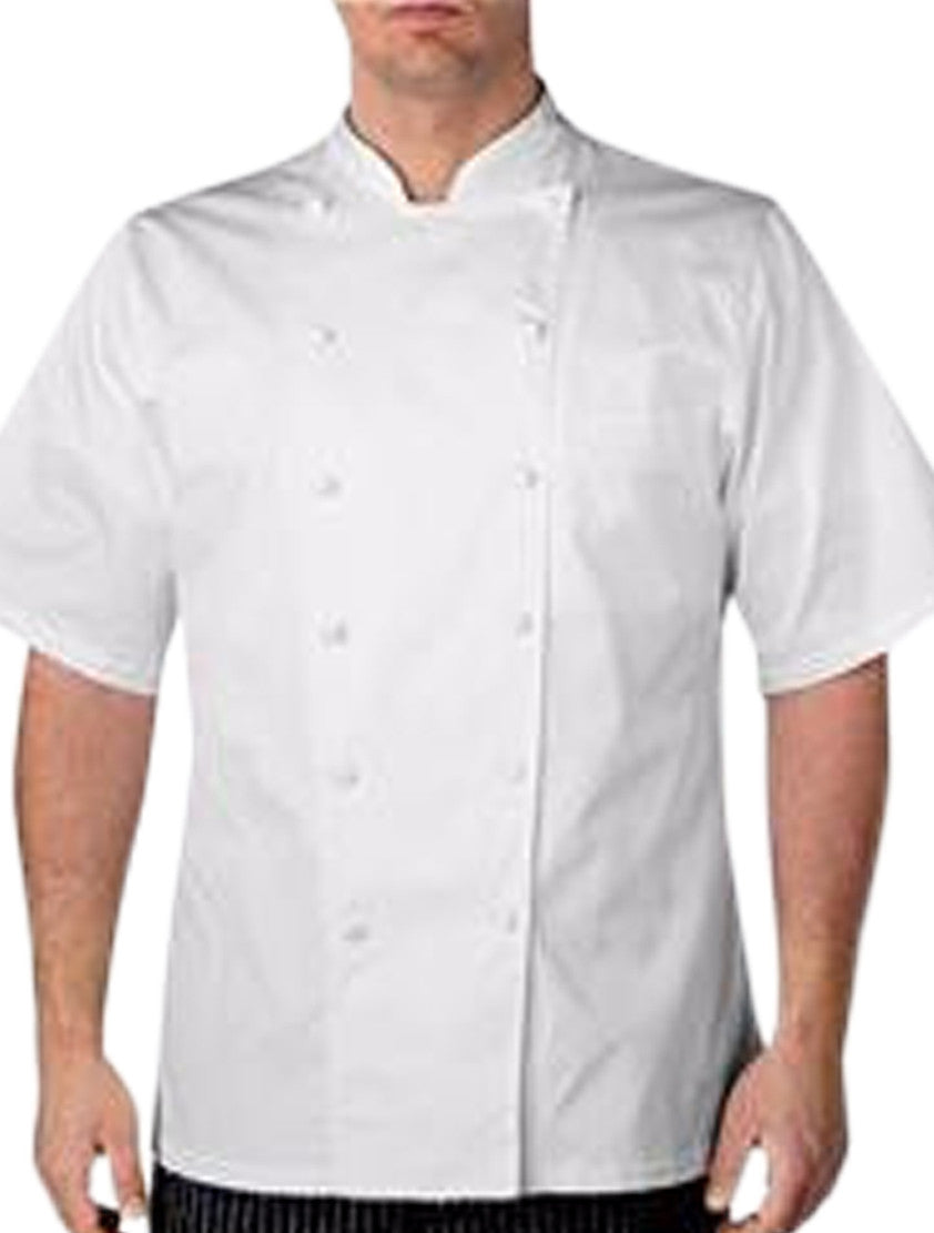 Chefwear Three Star Short Sleeve Cloth Knot Button Chef Jacket