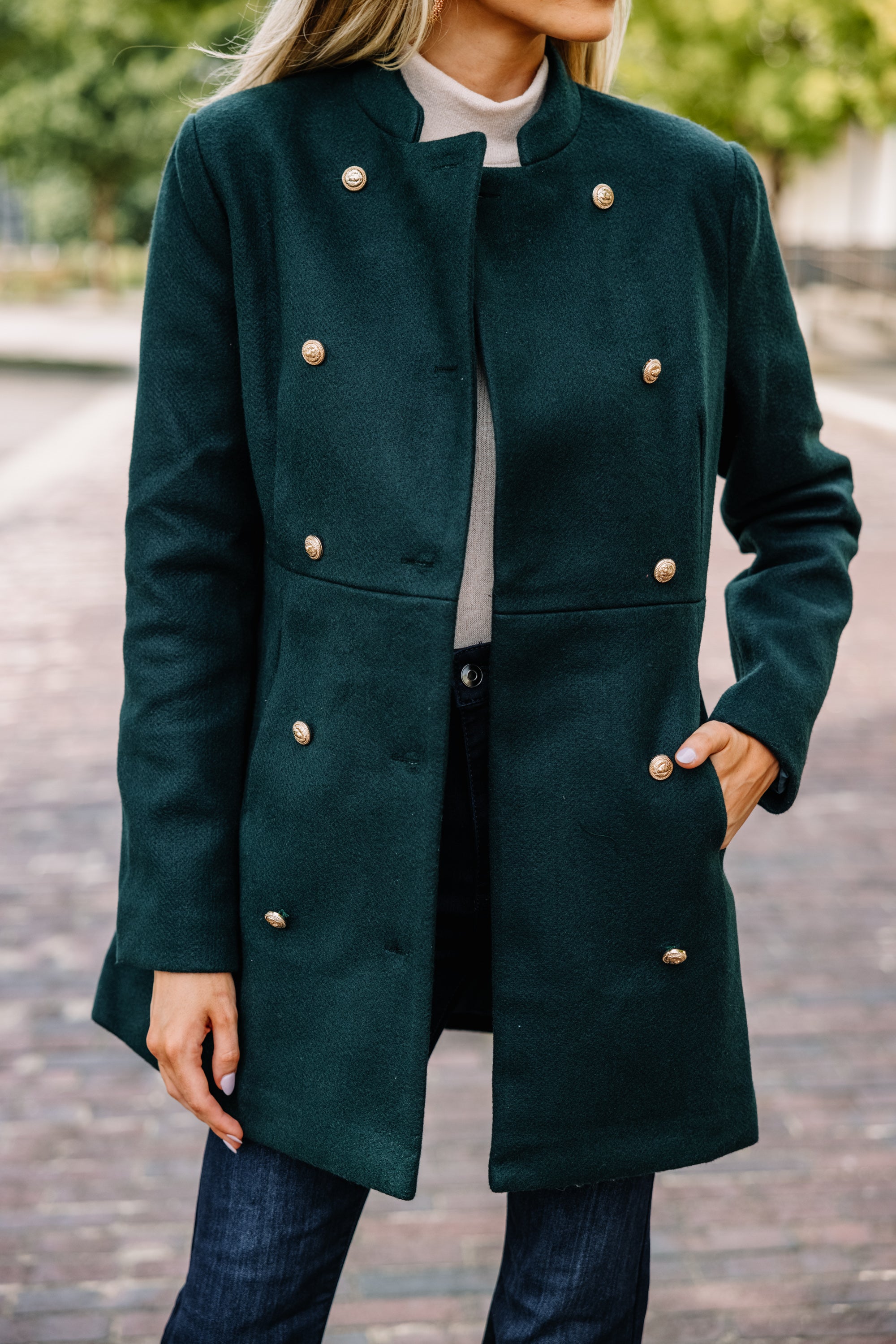 City Streets Hunter Green Coat