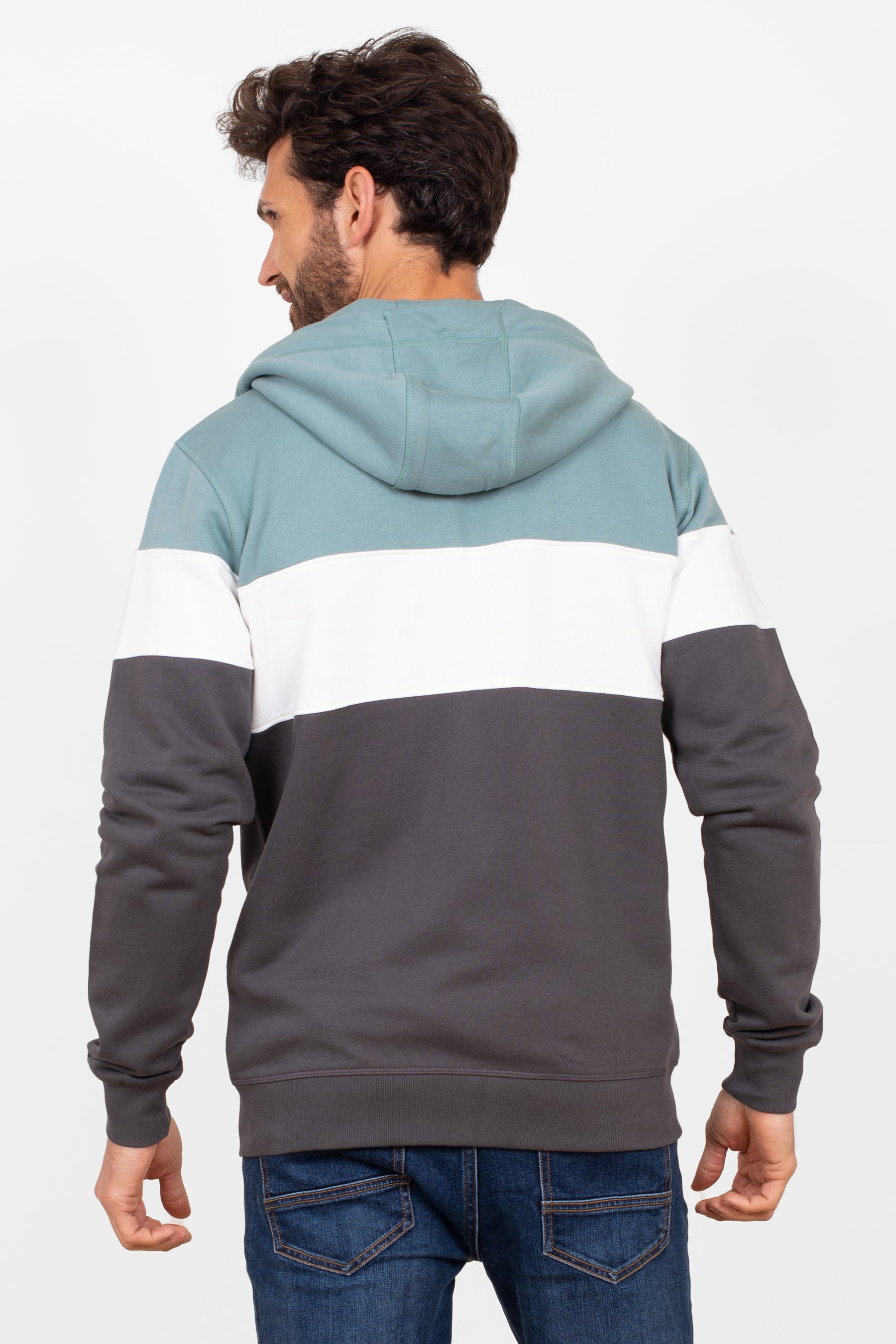 Colour Block Zip Thru Hoody