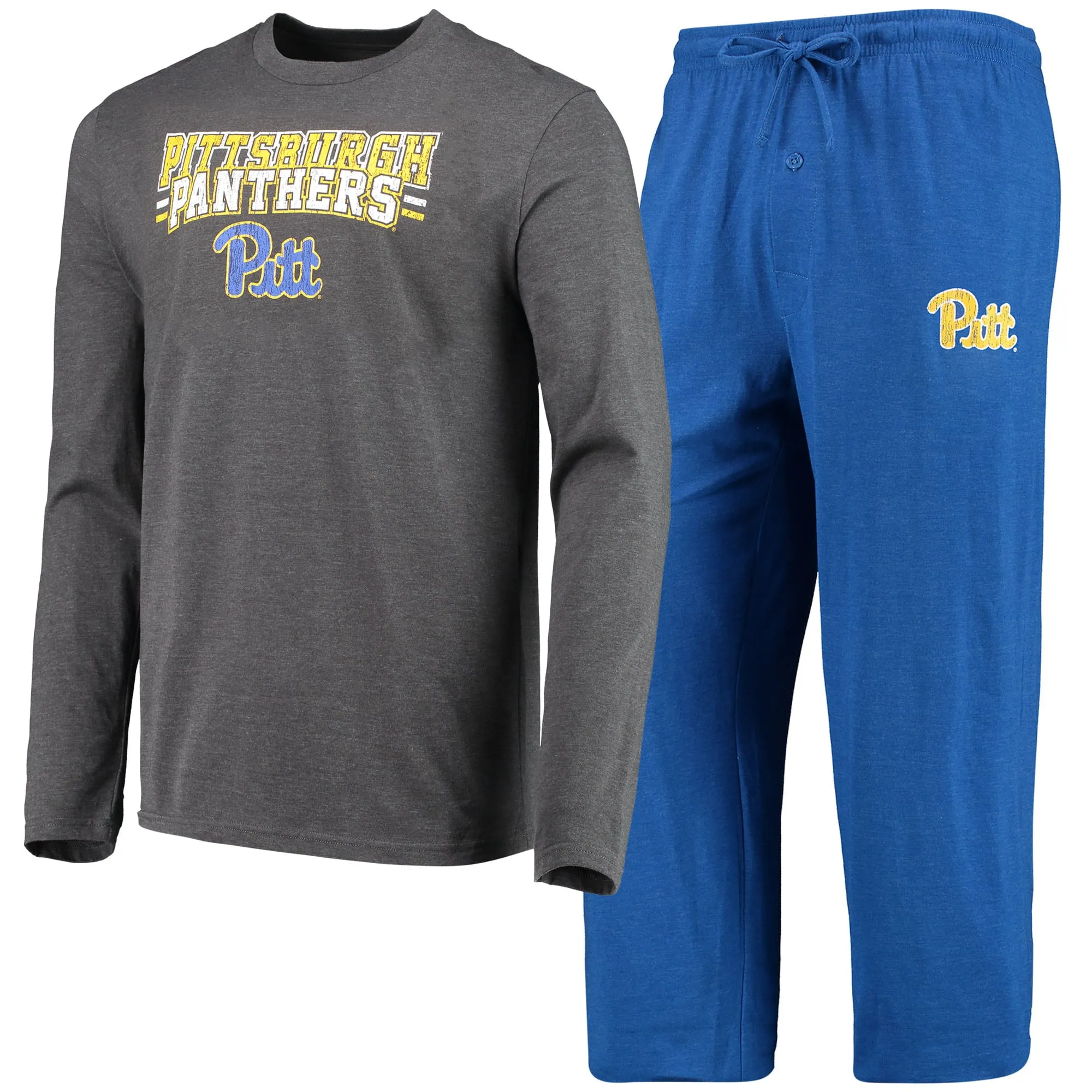 Concepts Sport Pitt Panthers Royal/Heathered Charcoal Meter Long Sleeve T-Shirt & Pants Sleep Set