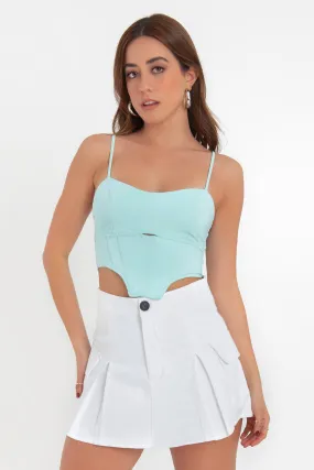 Crop top corset con cut outs laterales