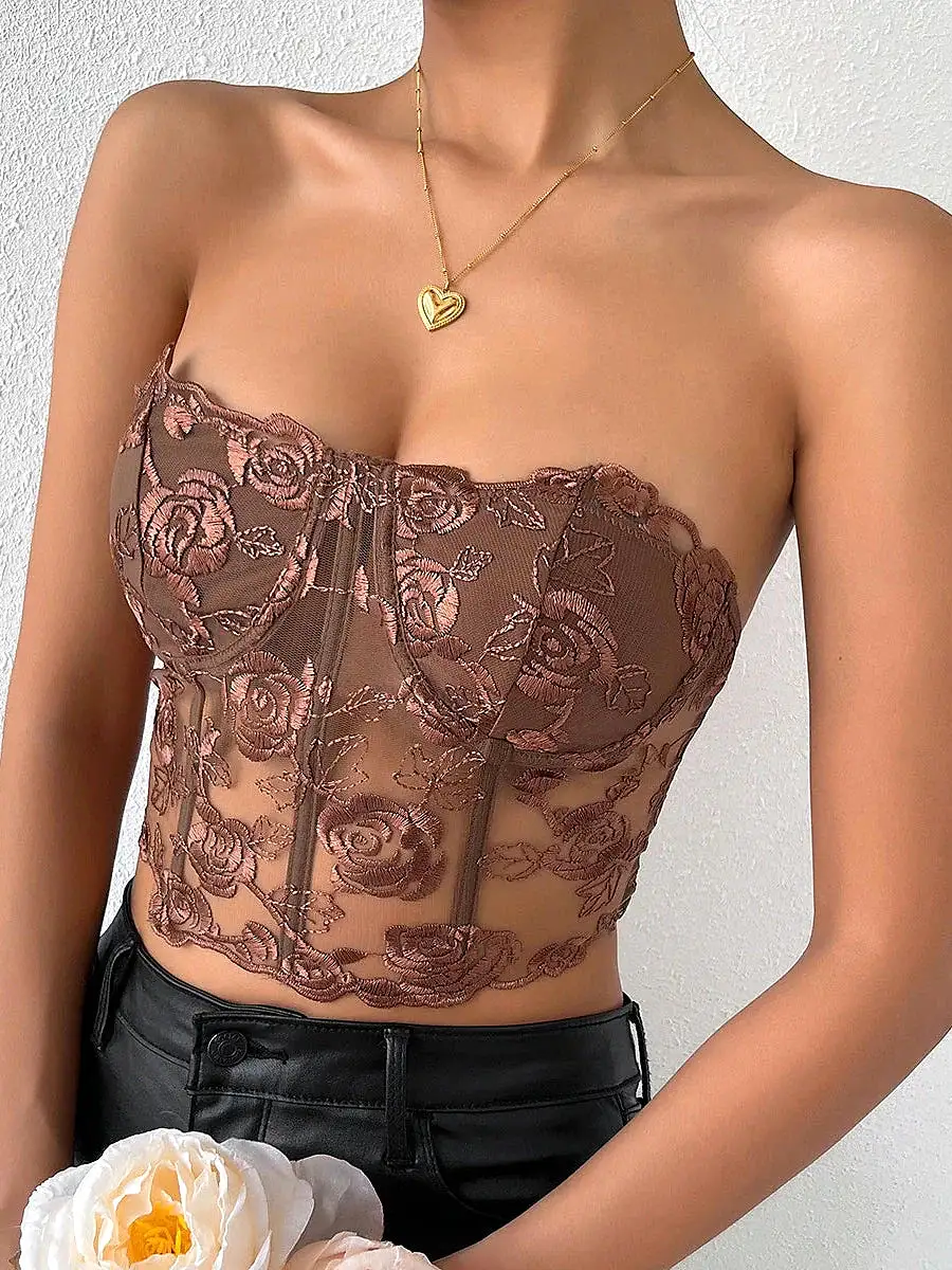 Elegant Lace Underbust Corset Top for Prom, Party, and Club Outfit