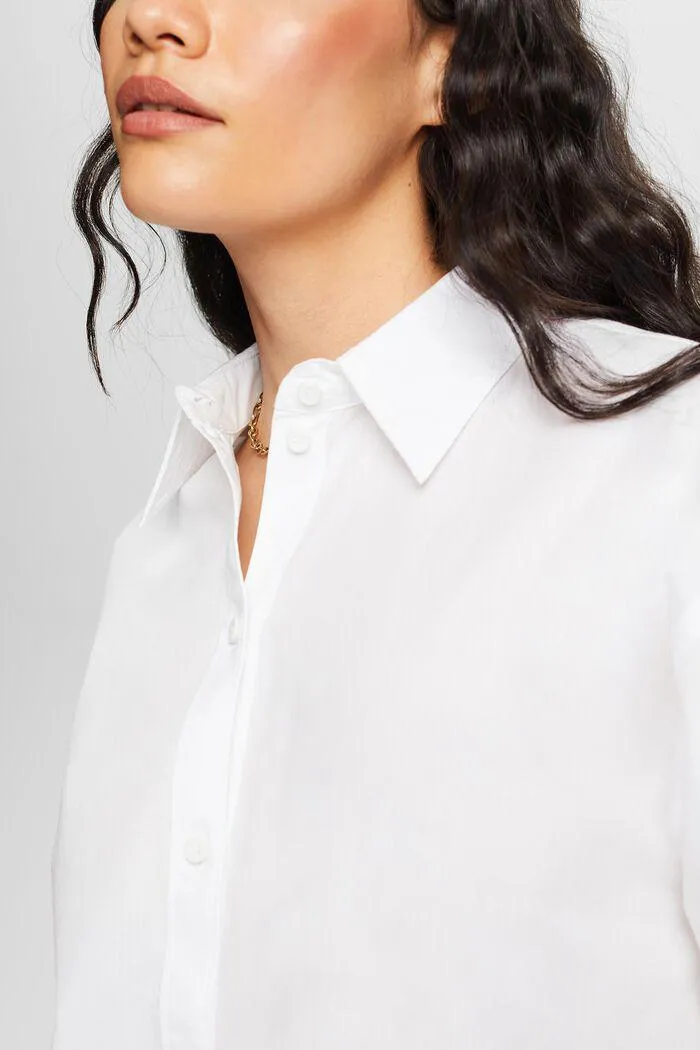 Esprit Poplin Shirt In White