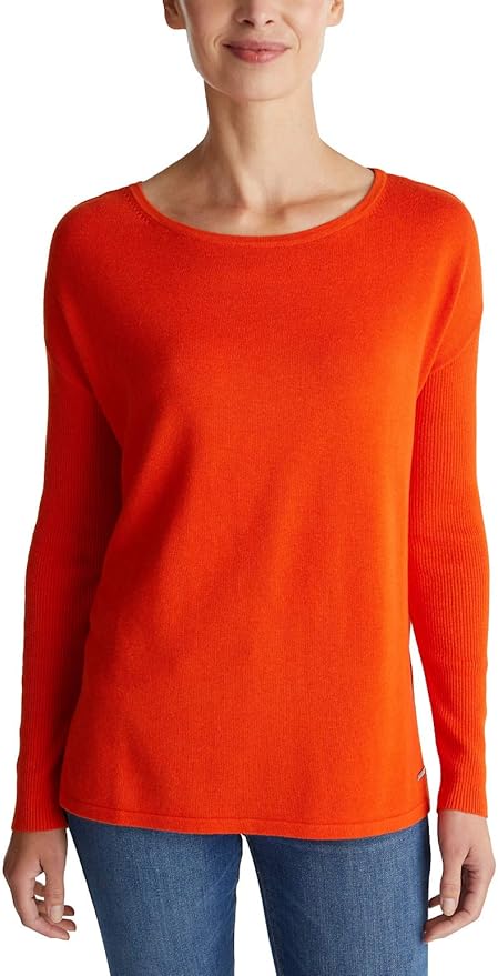 Esprit Round Neck Organic Sweater in Red