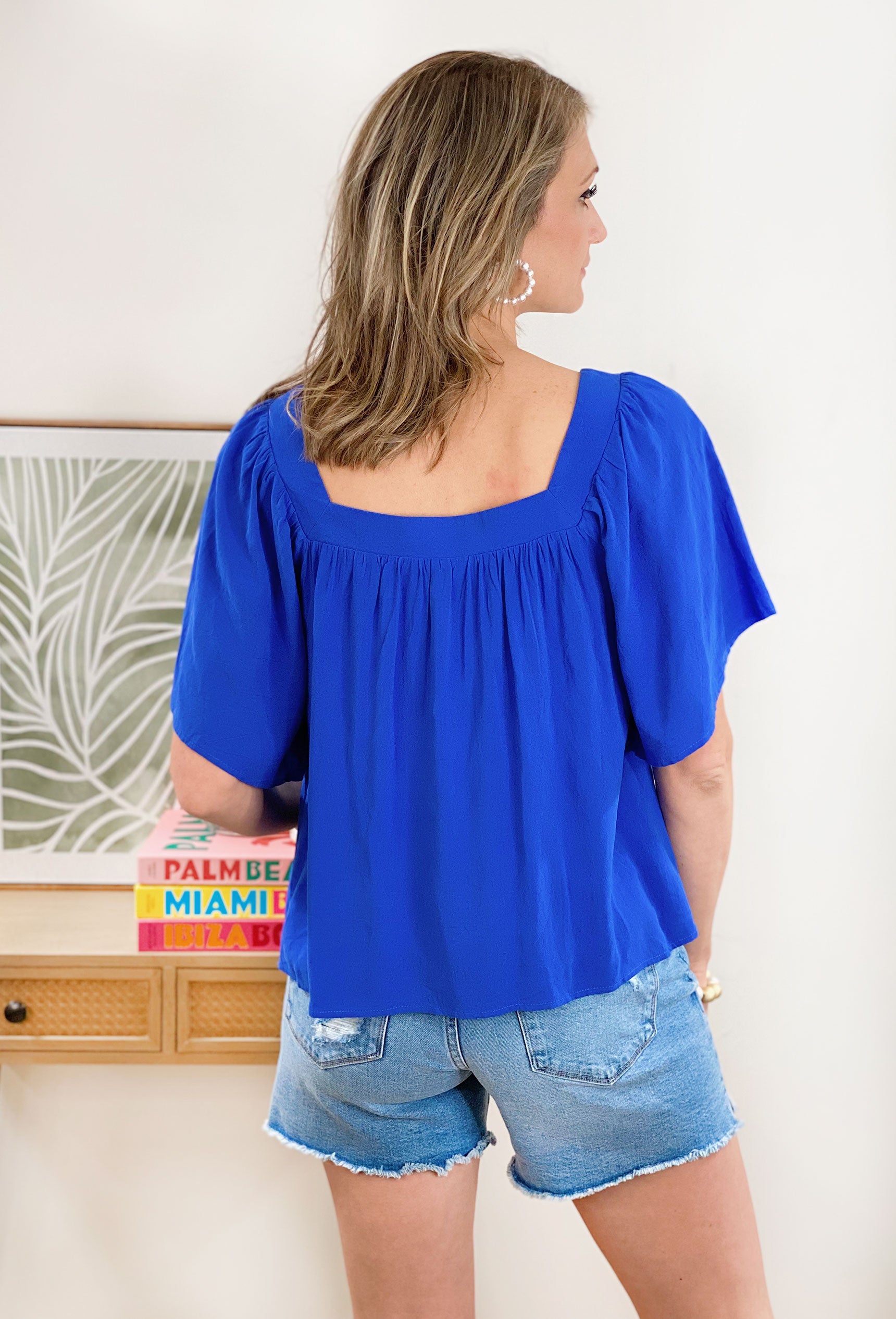 Farmers Market Top in Blue