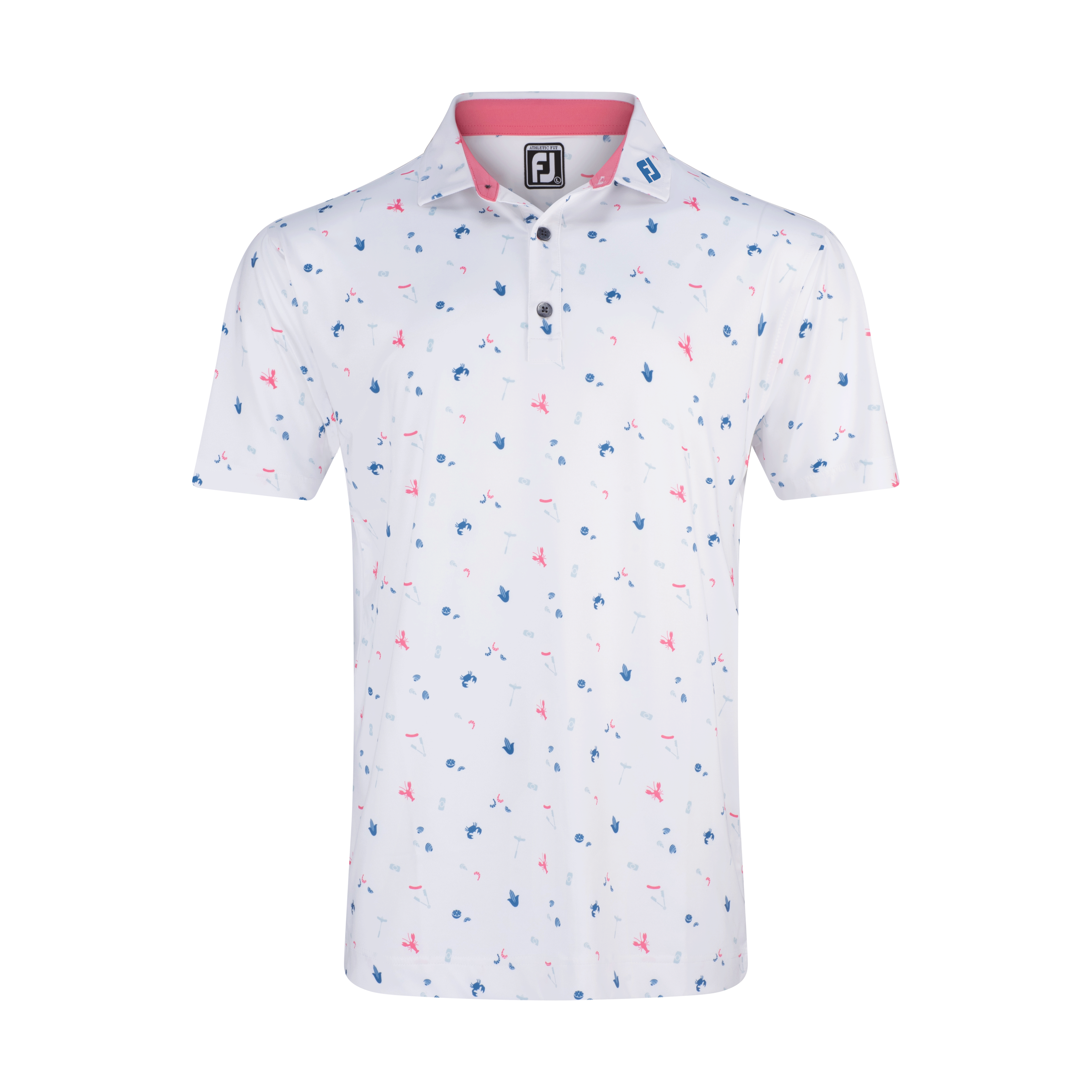 FootJoy Clam Bake Print Lisle Self Collar Polo