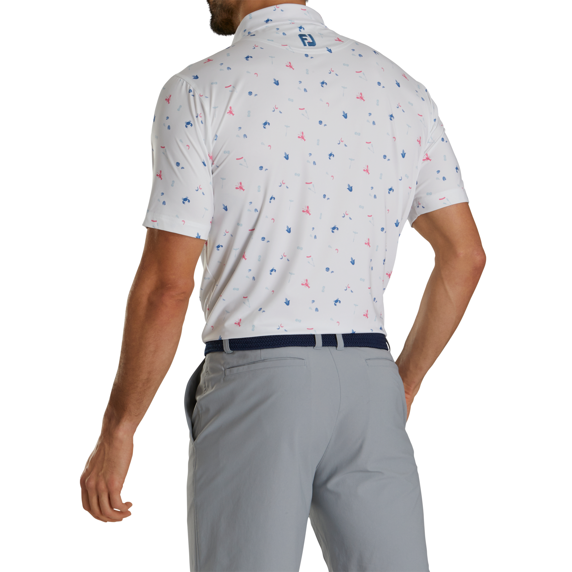 FootJoy Clam Bake Print Lisle Self Collar Polo