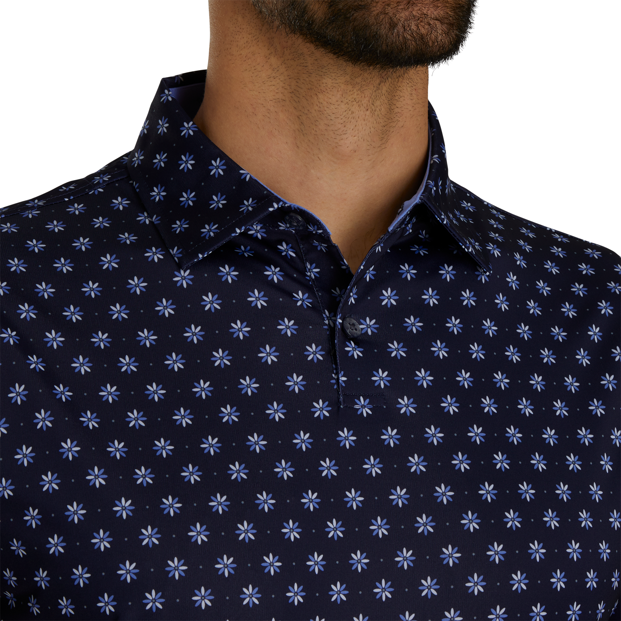 FootJoy Flower Foulard Lisle Self Collar Polo