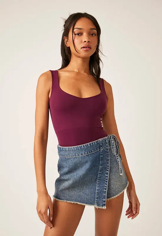 Free People - Clean Lines Bodysuit Precious Wine