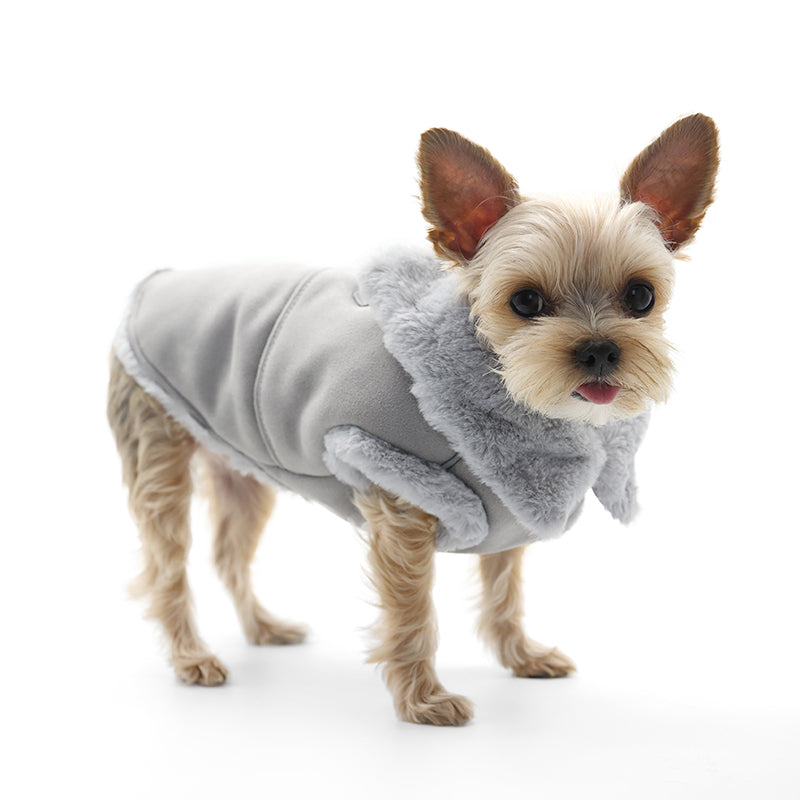 Furry Runner Coat Gray