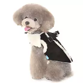 Furry Winter Harness Coat - Black