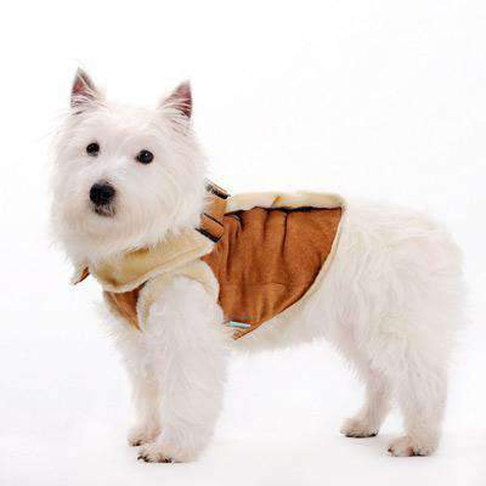 Furry Winter Harness Coat - Brown