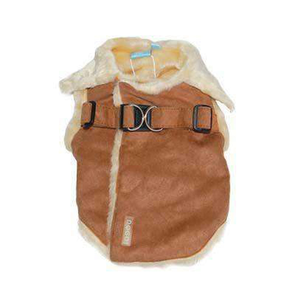 Furry Winter Harness Coat - Brown