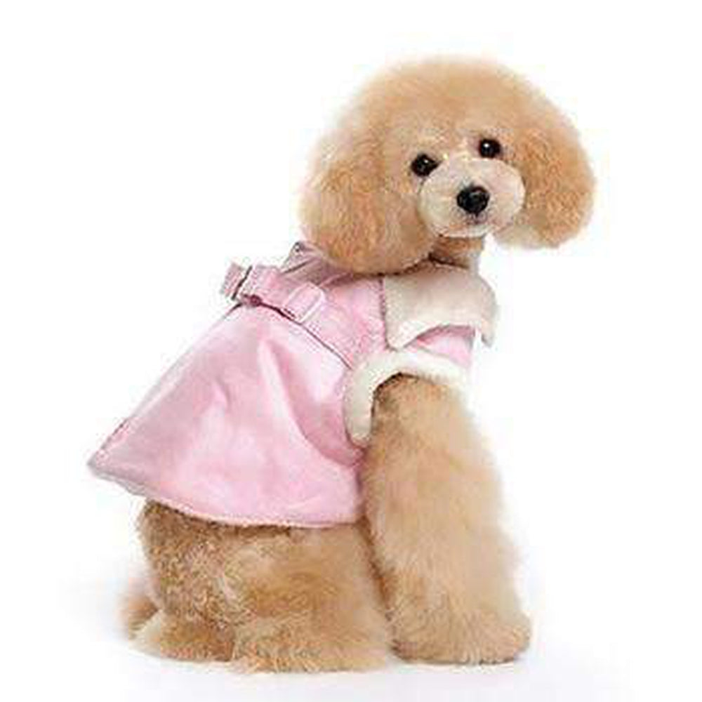 Furry Winter Harness Coat - Pink