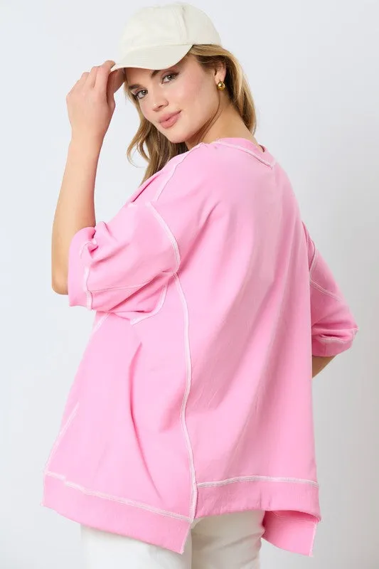 Gameday Light Pink French Terry Top