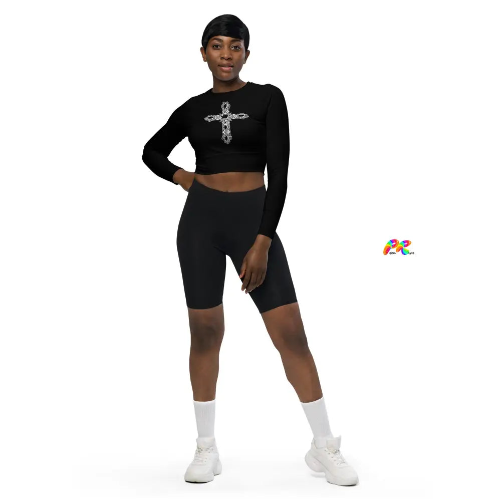 Gothic Cross Athletic Crop Top