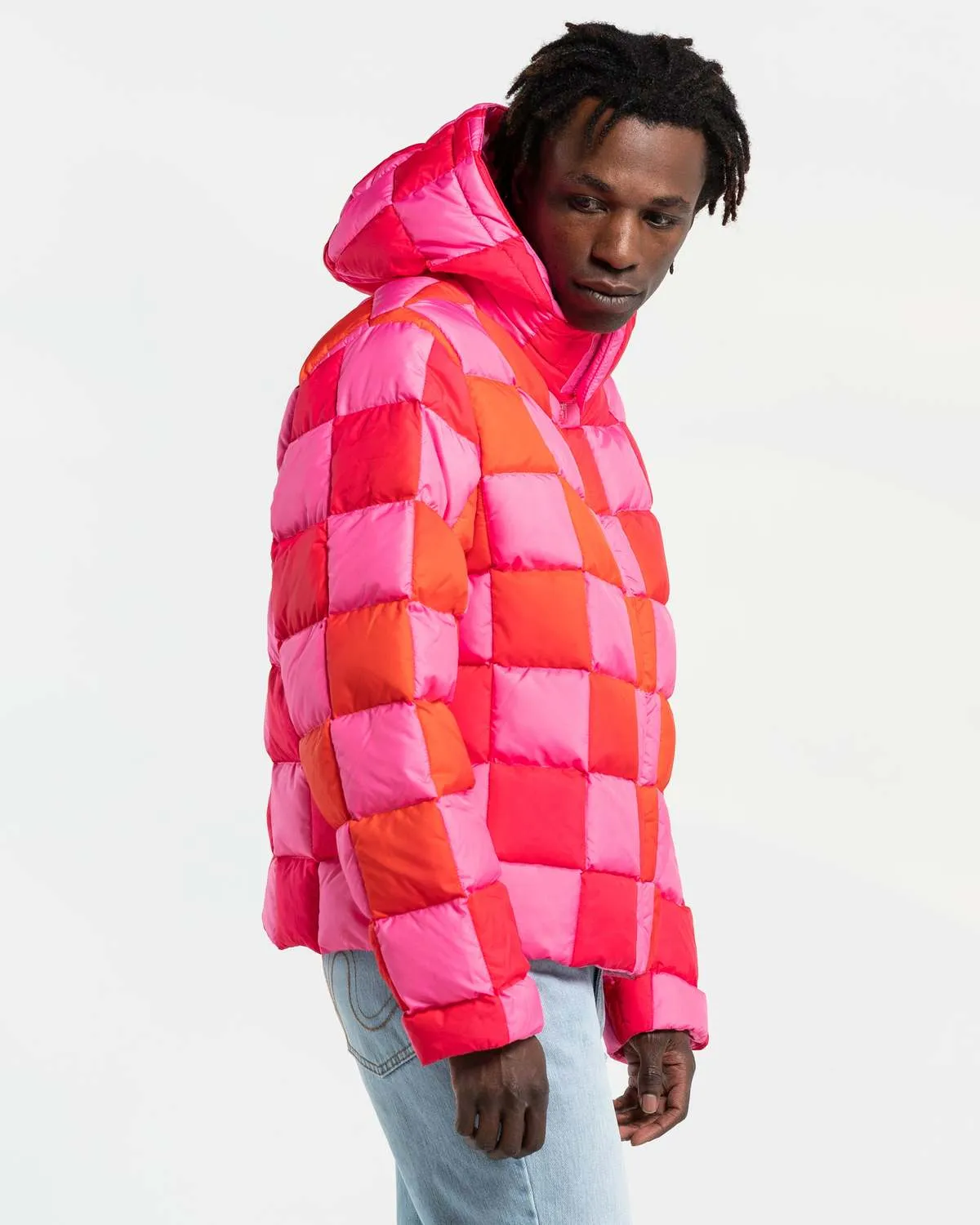 Gradient Puffer Coat - Pink