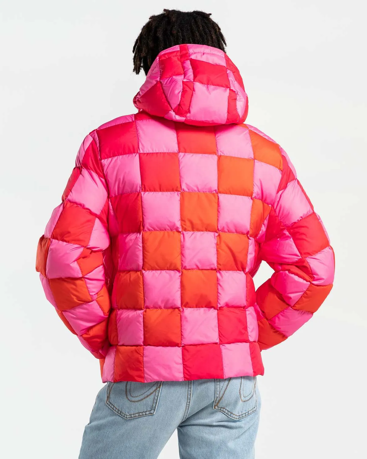 Gradient Puffer Coat - Pink