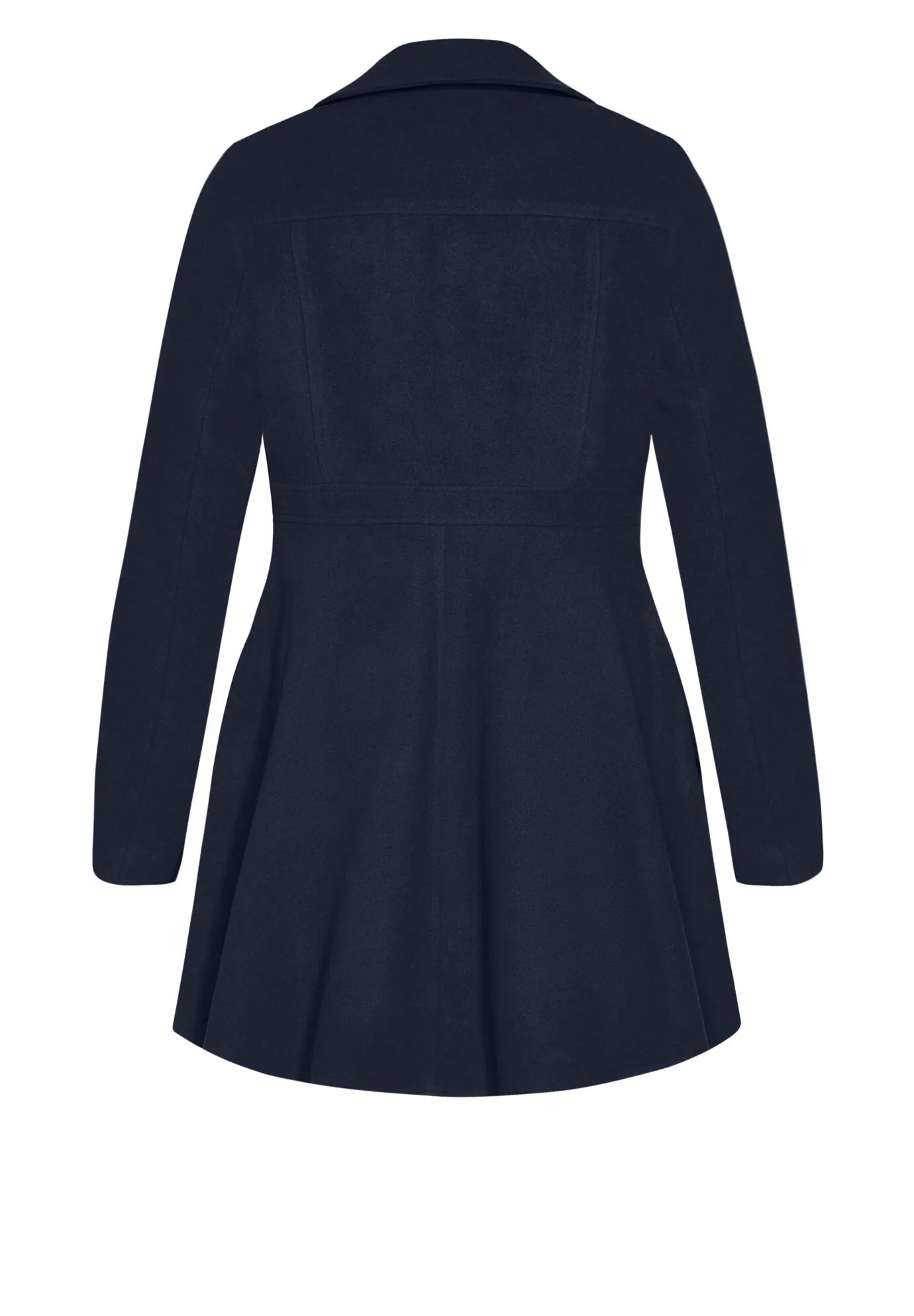 Hi Lo Frill Coat - navy