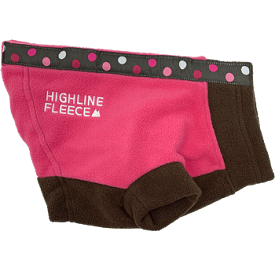 Highline Fleece Dog Coat - Pink and Brown with Polka Dots