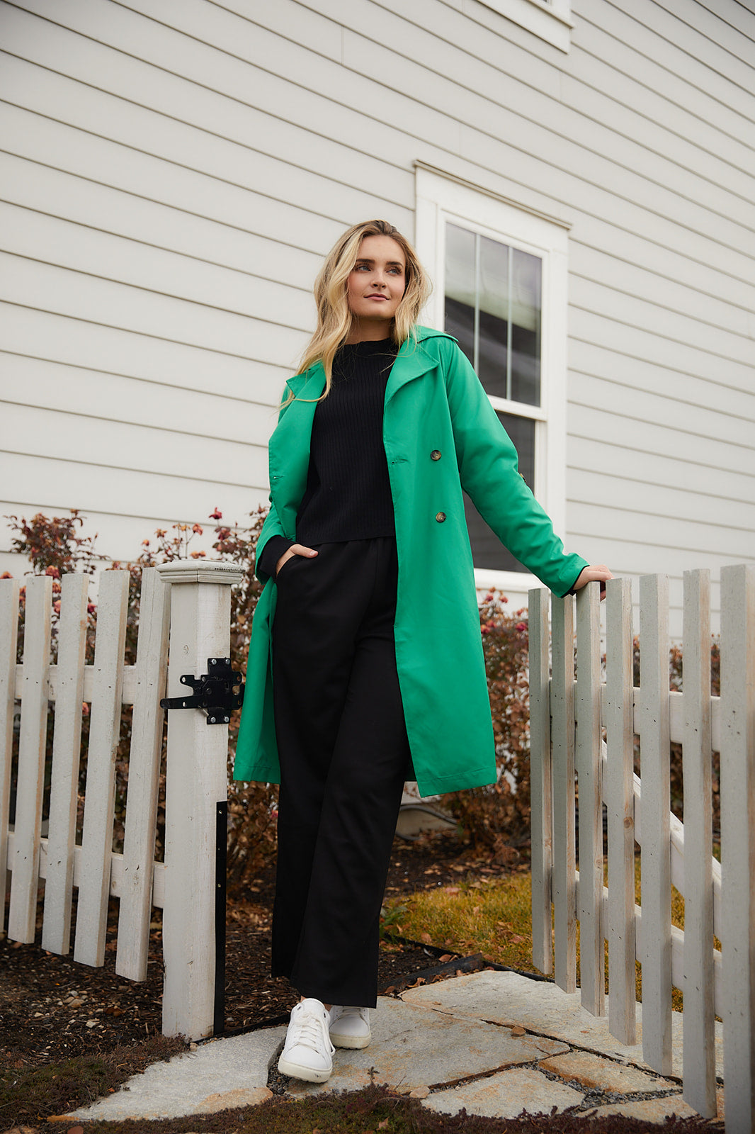 Kelly Green Trench Coat