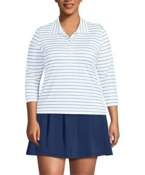 Lands' End Plus Size 3/4 Sleeve Active Polo Shirt