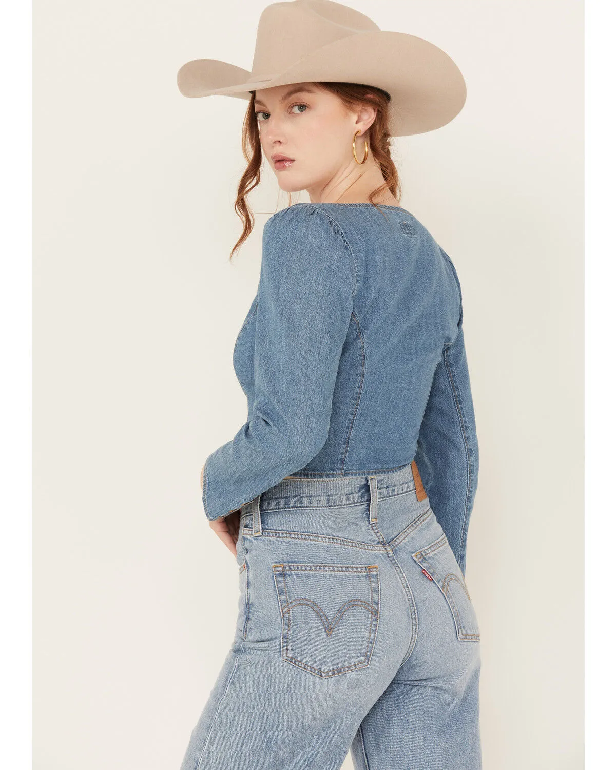 Levi's Women's Daryn Corset Long Sleeve Denim Shirt